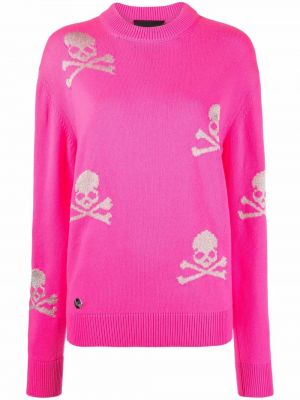 Strikkegenser Philipp Plein rosa