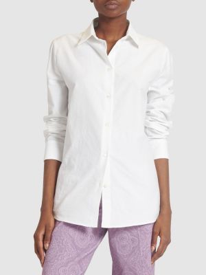 Памучна риза бродирана Etro бяло