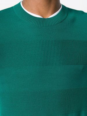 Jersey a rayas de tela jersey de cuello redondo Ami Paris verde
