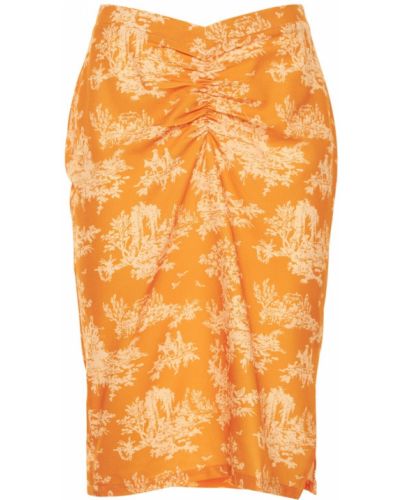 Krepová midi sukňa Miaou oranžová