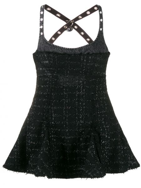 Розкльошене плаття міні твідове розкльошене Diesel, чорне