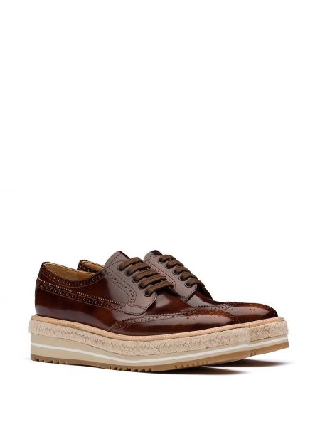 Zapatos derby con cordones Prada marrón