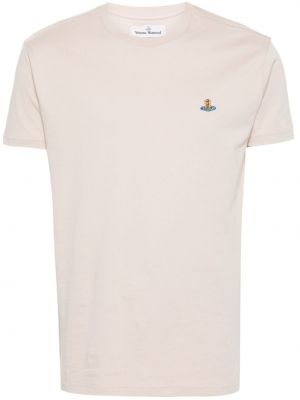 T-shirt mit stickerei aus baumwoll Vivienne Westwood beige