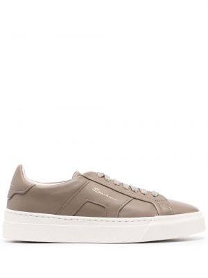 Læder sneakers Santoni brun