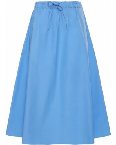 Bavlnená midi sukňa Loulou Studio modrá