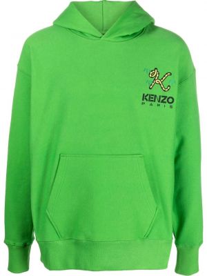 Φούτερ με κουκούλα με κέντημα Kenzo πράσινο