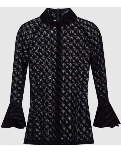 Блузка з візерунком David Koma, чорна