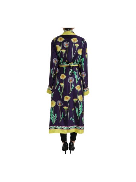 Albornoz de seda de flores Dolce & Gabbana violeta