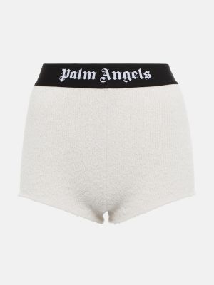 Pantaloni scurți din bumbac Palm Angels alb
