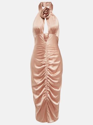 Σατέν μίντι φόρεμα Alessandra Rich ροζ