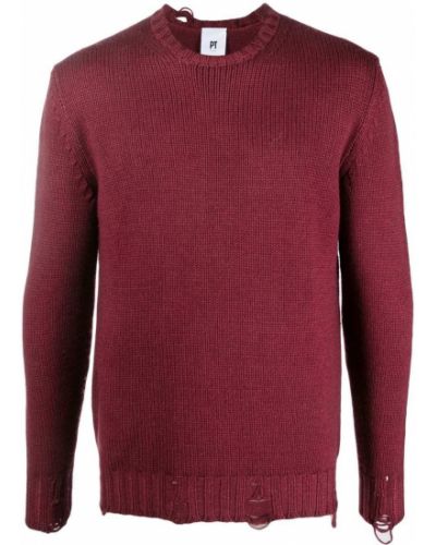 Maglione con scollo tondo Pt Torino rosso