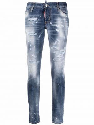 Nødlidende lav midje skinny jeans Dsquared2 blå