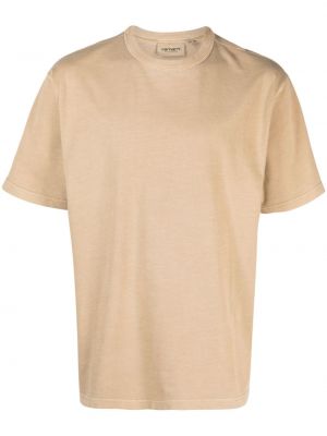 Medvilninis marškinėliai Carhartt Wip smėlinė