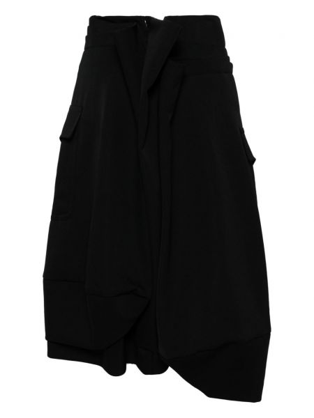 Jupe mi-longue en laine asymétrique Comme Des Garçons noir