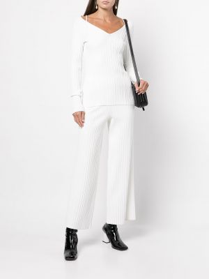 Haut en tricot à col v Proenza Schouler White Label blanc