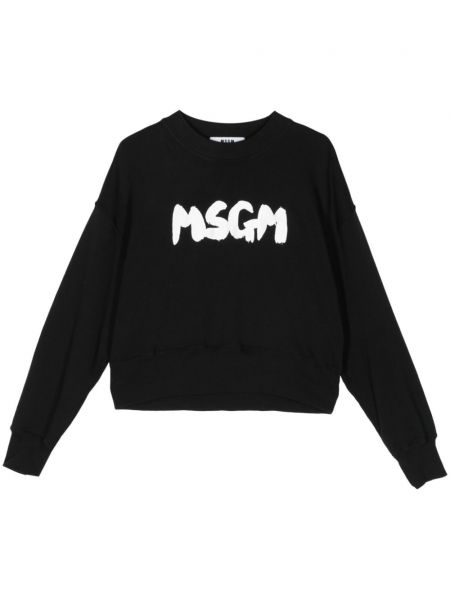 Памучен пуловер с принт Msgm
