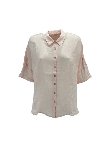 Lniana koszula oversize 120% Lino różowa