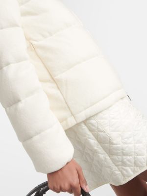 Kašmírová vlnená páperová bunda Moncler biela