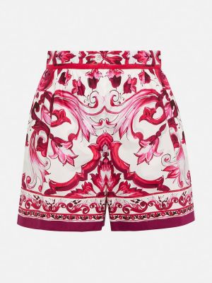Pantalones cortos de algodón con estampado Dolce&gabbana rosa