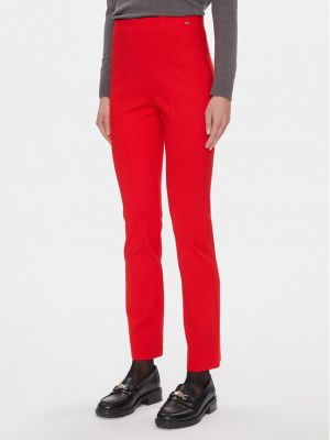 Červené slim fit kalhoty Tommy Hilfiger