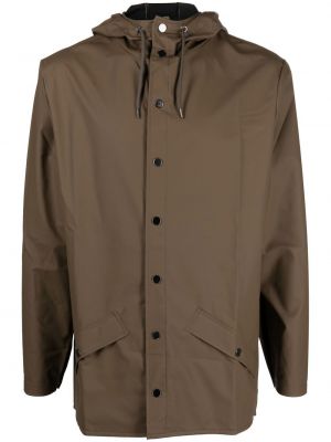 Jacke mit geknöpfter mit kapuze Rains braun