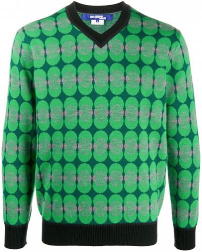 Jersey de tela jersey con estampado geométrico Junya Watanabe Man verde