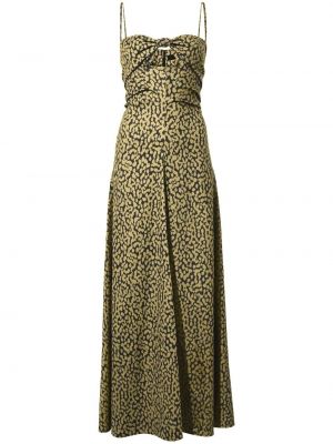 Šaty bez rukávov s potlačou s leopardím vzorom Proenza Schouler hnedá