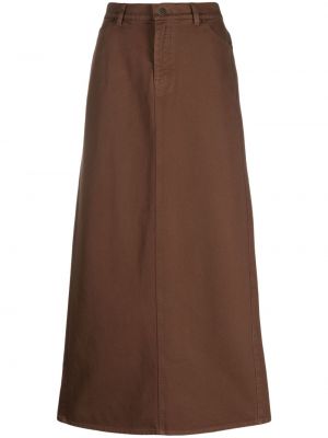 Džínsová sukňa s nízkym pásom Giuseppe Di Morabito hnedá