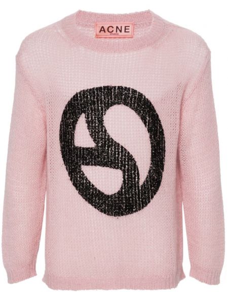 Пуловер с пайети Acne Studios розово