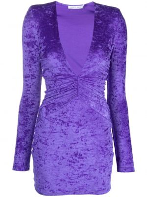 Suknele velvetinis v formos iškirpte Amen violetinė