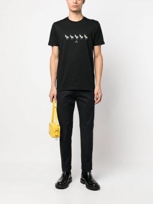 Medvilninis marškinėliai su zebro raštu Ps Paul Smith juoda
