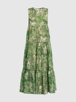 Сукня в квіточку з принтом Max Mara зелена