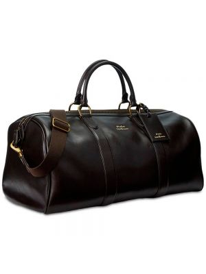 Кожаная спортивная сумка Polo Ralph Lauren коричневая