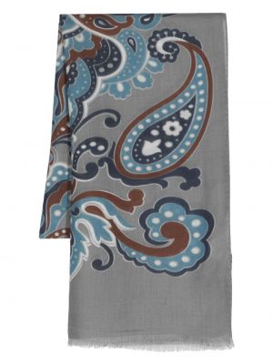Плетен шал с принт с пейсли десен Altea сиво