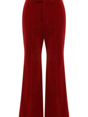 Бархатные брюки Gucci красные