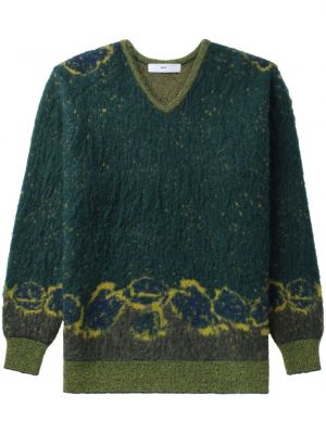 Sweter z dekoltem w serek Toga zielony