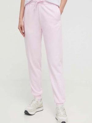 Sportovní kalhoty s potiskem Adidas růžové