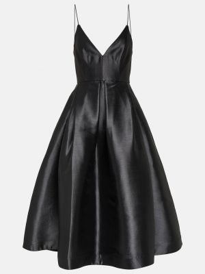 Плиссированное платье миди Alex Perry черное