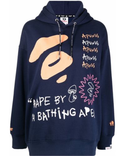 Trykt hette lang topp Aape By *a Bathing Ape® blå