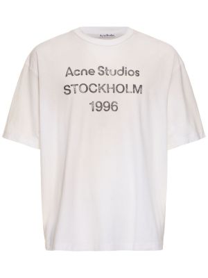 Bomuld t-shirt Acne Studios hvid