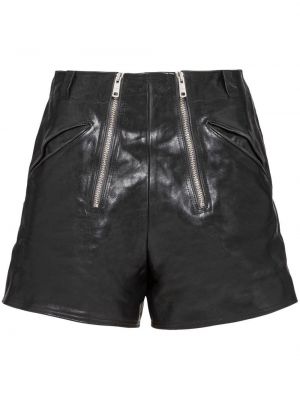 Leder shorts mit reißverschluss Prada schwarz