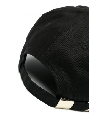 Czapka z daszkiem bawełniana z nadrukiem Versace Jeans Couture czarna