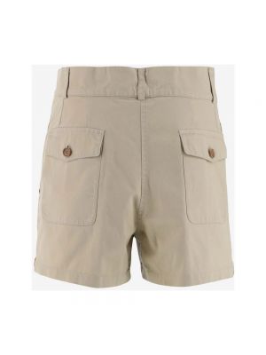 Pantalones cortos de algodón plisados Aspesi beige