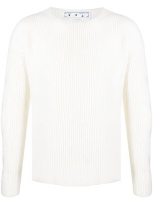 Пуловер с кръгло деколте Off-white бяло