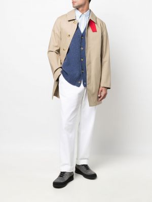 Kostkovaný bavlněný krátký kabát Mackintosh hnědý