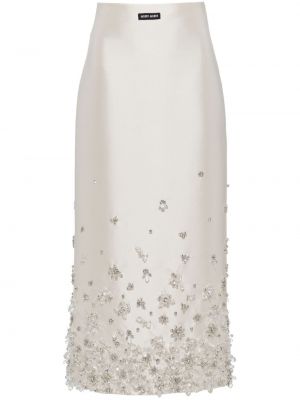 Midi suknja s cvjetnim printom Miu Miu bijela