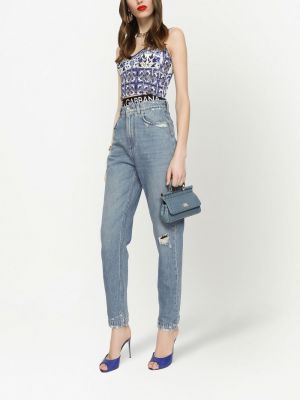 Jeans skinny taille haute slim Dolce & Gabbana bleu