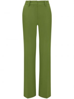 Ravne hlače Victoria Beckham zelena