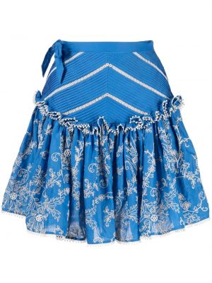 Mini spódniczka w kwiatki Alemais niebieska