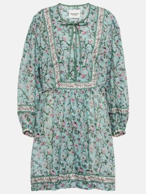 Mini vestido de algodón de flores Marant Etoile verde